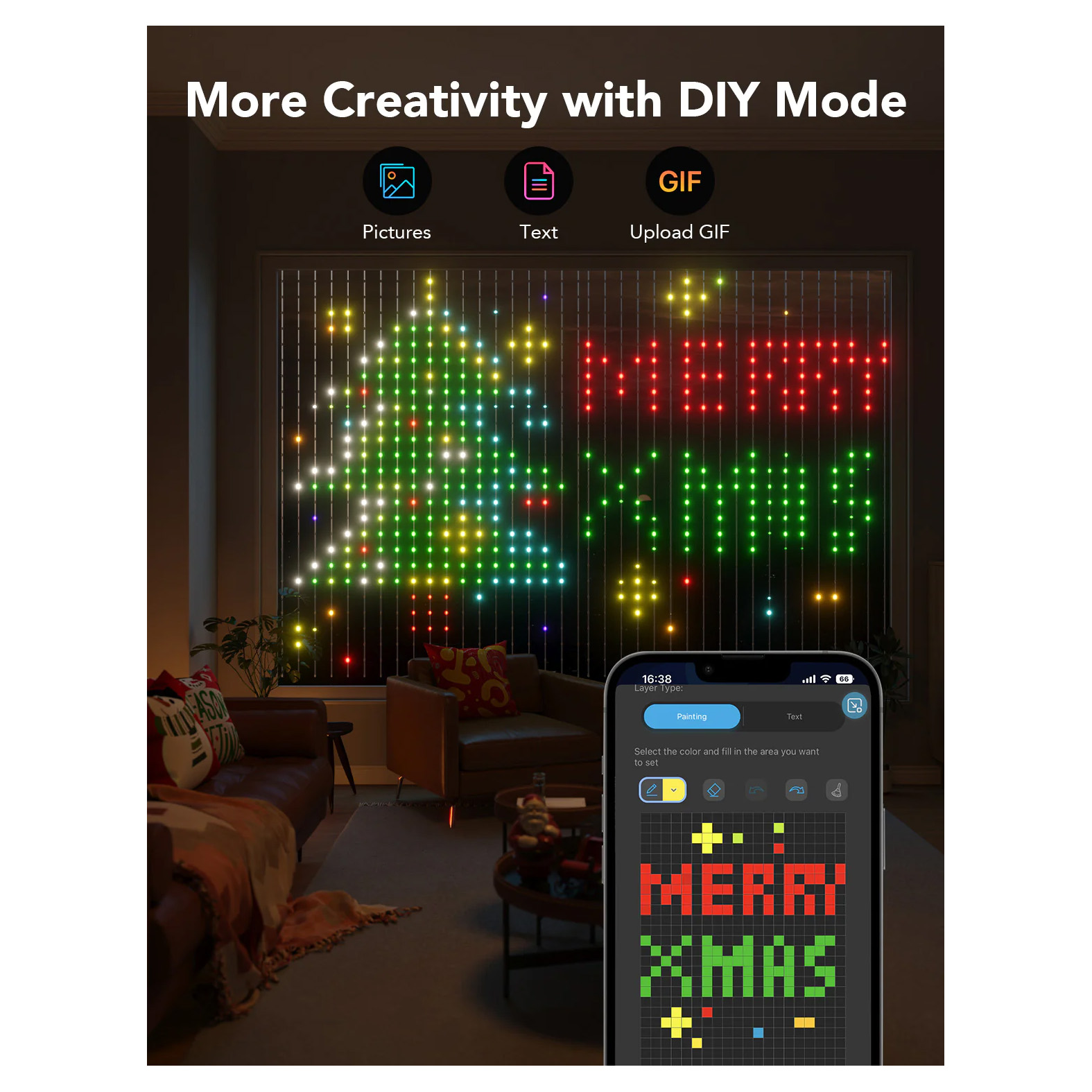 ریسه هوشمند پردهای گووی مدل Govee Curtain Lights H70B1 - Image 3