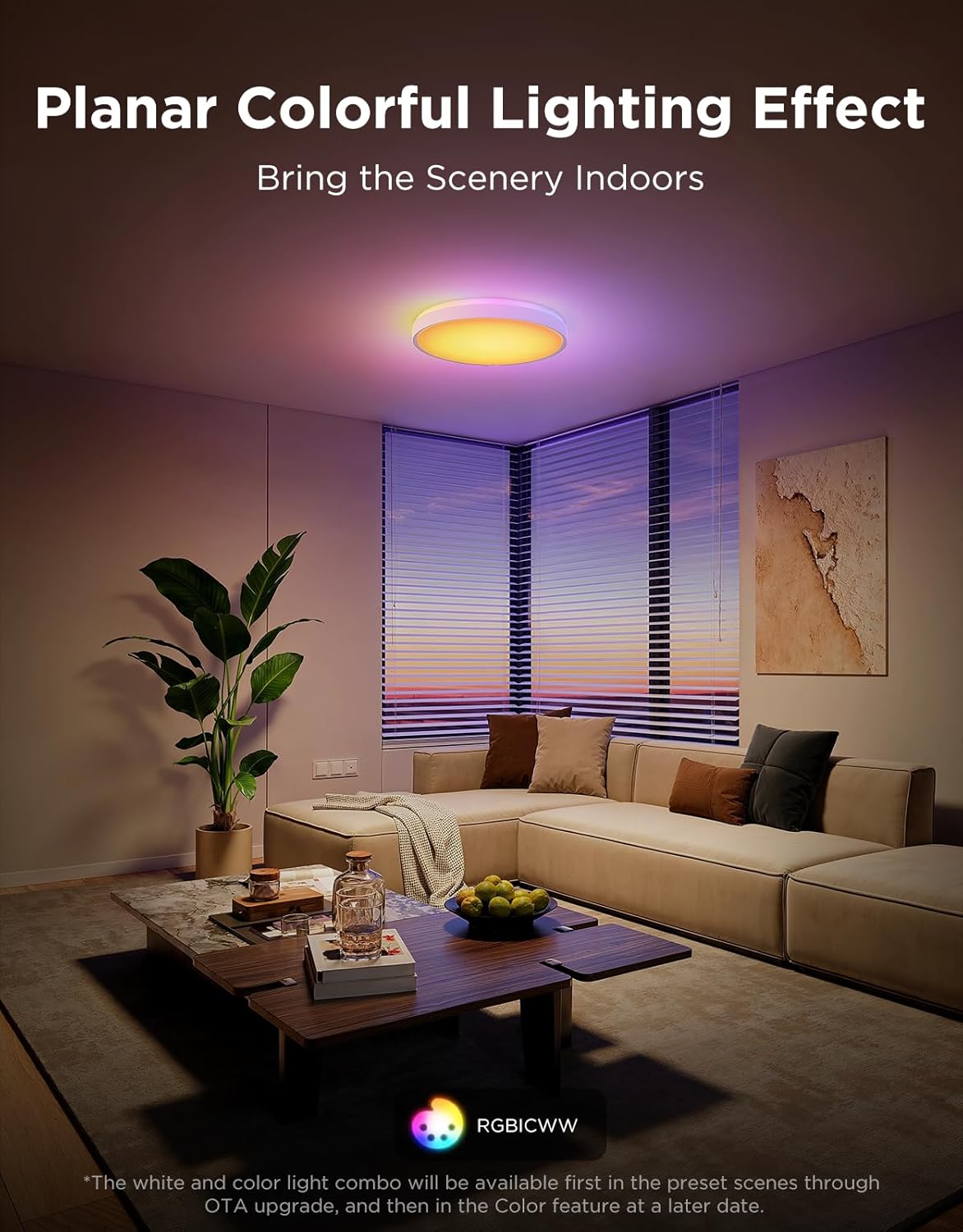 چراغ سقفی هوشمند 38 سانتی گووی Govee Smart Ceiling Light Pro H60A6 - Image 3